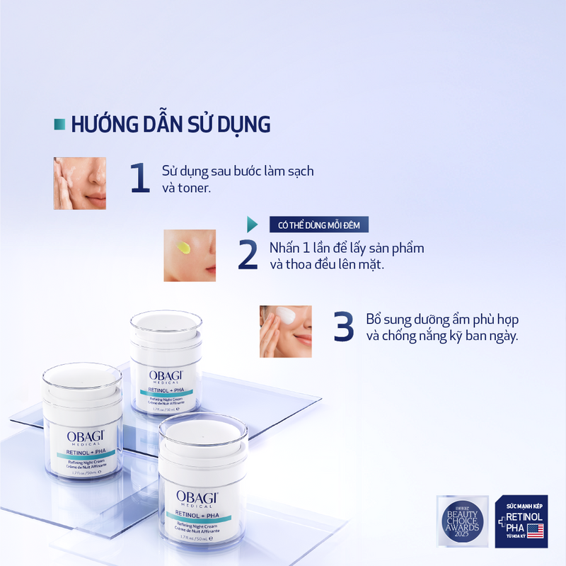Kem dưỡng tái tạo & trẻ hóa da ban đêm Obagi Medical Retinol + PHA