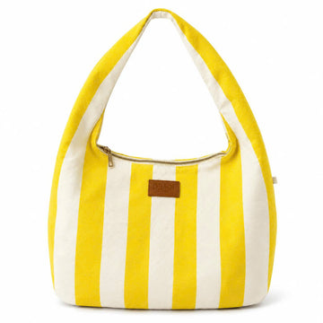 [GIFT] Túi xách Hobo Canvas kẻ sọc - Vàng