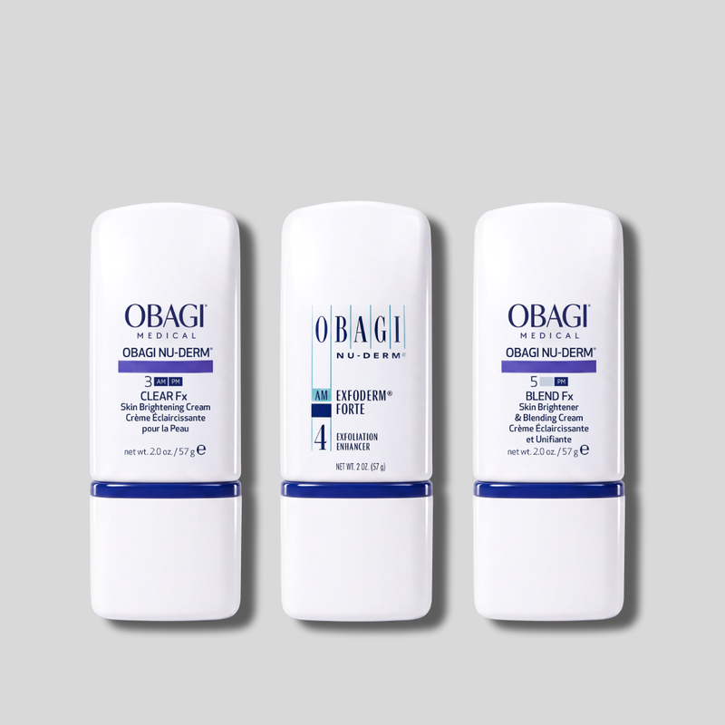 Bộ sản phẩm cải thiện nám chuyên sâu Obagi Nu-Derm Clear Fx + Exfoderm Forte + Blend Fx