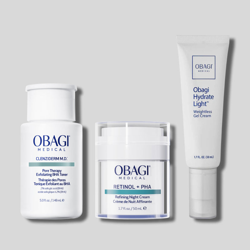 Bộ Ba Dưỡng Da Căng Bóng Sáng Mịn Mỏng Nhẹ BHA Toner & Retinol + PHA & Hydrate Light