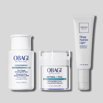 Bộ Ba Dưỡng Da Căng Bóng Sáng Mịn Mỏng Nhẹ BHA Toner & Retinol + PHA & Hydrate Light