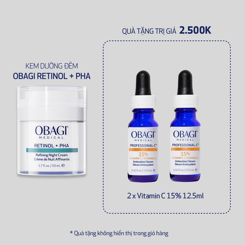 [DEAL SỐC 8-9.9] Kem dưỡng làm mới và duy trì độ tươi trẻ làn da ban đêm Obagi Medical Retinol + PHA