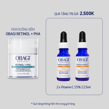 [DEAL SỐC 8-9.9] Kem dưỡng làm mới và duy trì độ tươi trẻ làn da ban đêm Obagi Medical Retinol + PHA