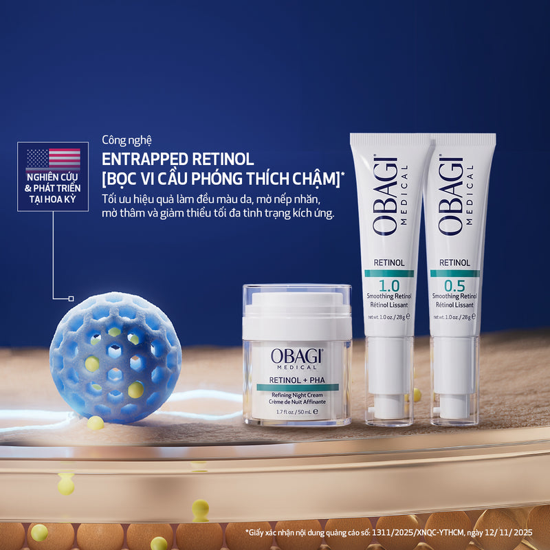 Kem dưỡng làm mờ nếp nhăn, mờ thâm & làm đều màu da Obagi Retinol 1.0