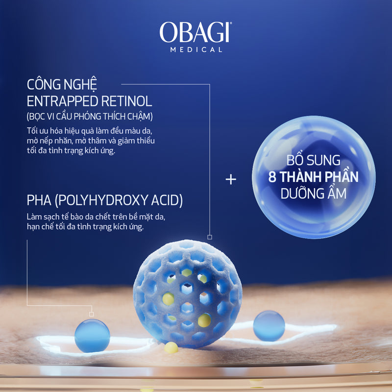 Kem dưỡng tái tạo & trẻ hóa da ban đêm Obagi Medical Retinol + PHA