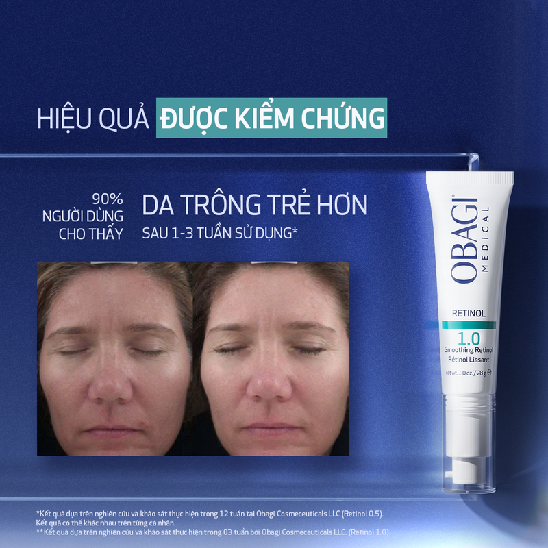 Kem dưỡng làm mờ nếp nhăn, mờ thâm & làm đều màu da Obagi Retinol 1.0