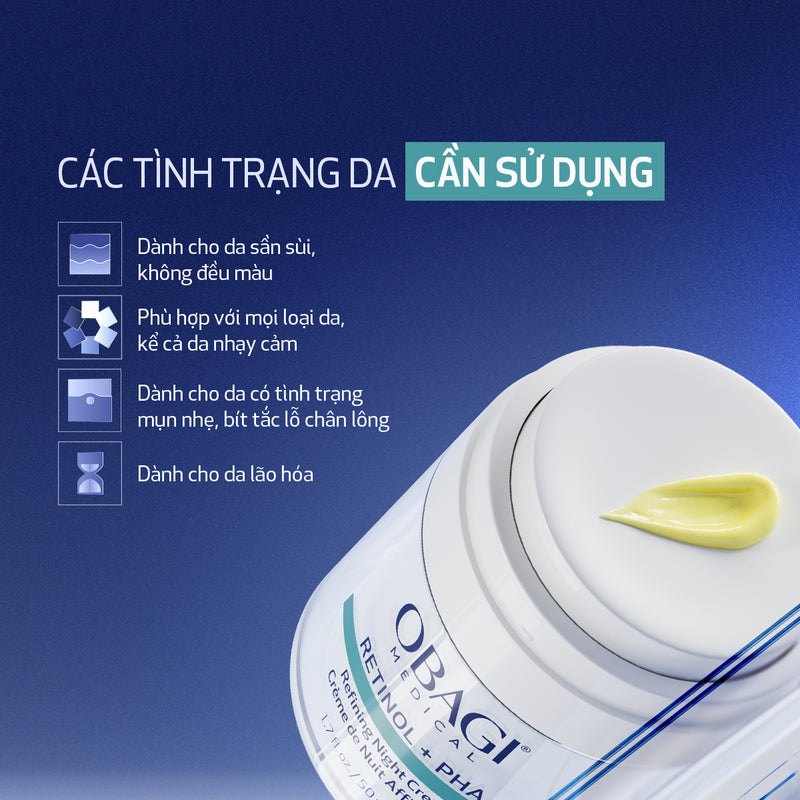 Kem dưỡng làm mới và duy trì độ tươi trẻ làn da ban đêm Obagi Medical Retinol + PHA