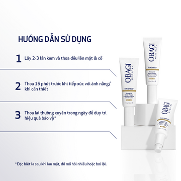 Kem Chống Nắng 100% Khoáng Chất Phổ Rộng Giúp Củng Cố Hàng Rào Bảo Vệ Da Obagi Medical Sunshield™ SPF40