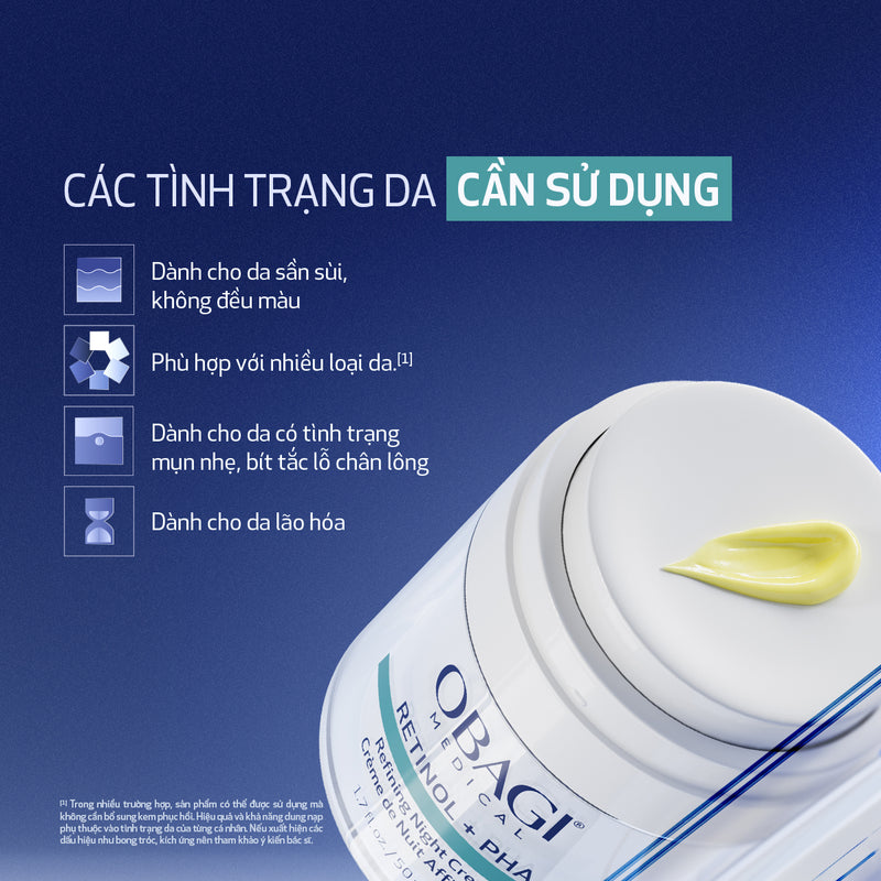 Kem dưỡng làm mới và duy trì độ tươi trẻ làn da ban đêm Obagi Medical Retinol + PHA